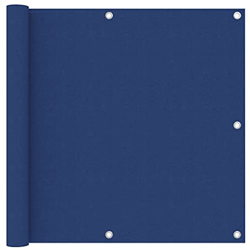 Makastle Balkonumspannungen in Garten, Balkon Sichtschutz Balkonbespannung Balkonverkleidung, Balkonsichtschutz Windschutz UV-Schutz aus Oxford-Gewebe, Aluminium-Ösen und Seil, Blau 90x400 cm