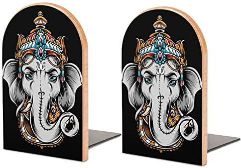 Packung Mit 2 Buchstützen Cooler Elefant Rutschfester Bücherständer Aus Holz Bücherregal Bücherhalter Für Home Desk Office Library