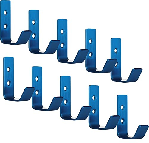 SOTECH 10 x Kleiderhaken Loxten 60 x 20 x 45 mm blau echt Edelstahl | Garderobenhaken Wandhaken mit 3 mm Materialstärke Jackenhaken mit abgerundeten Kanten