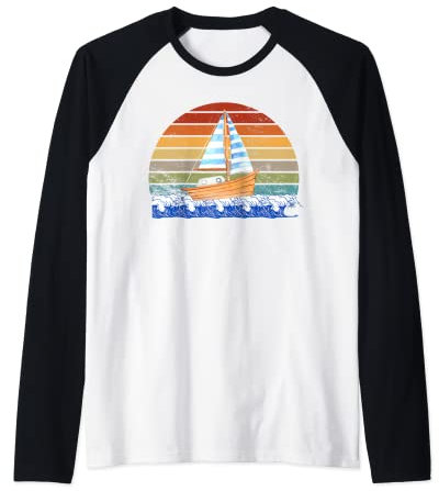 Sea Captain Segelboot Lustiges Schlauchboot Segeln Sonnenuntergang Damen Raglan