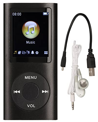 MP3 Player, Portable Digital Lossless Music MP3 Player, Portable Slim 1.8 Inch LCD Screen MP3 Music Player for Sports Running, Supports 64G (Black)