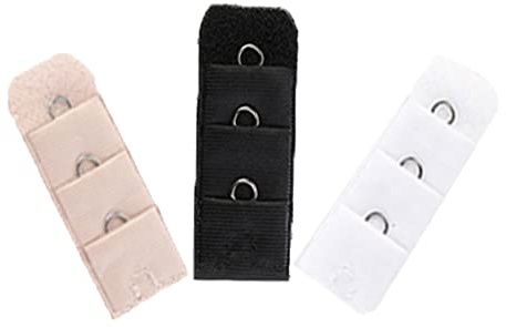 Kjzeex Bra Extenders 1 Hook, 3 PCS Women Bra Extender Set 1 Hooks, Soft Comfortable Bra Strap Extenders Set Extensions for Women, White, Black, Beige