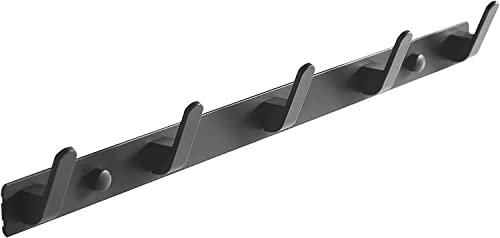 ninegridisland 5 Haken Schwarz Handtuchhaken für Badezimmer Schwarz Matt Wandhaken für Schlafzimmer badezimmer haken Wände Metall Garderobenhaken Schwarz Kleiderhaken Wand mit Bohren