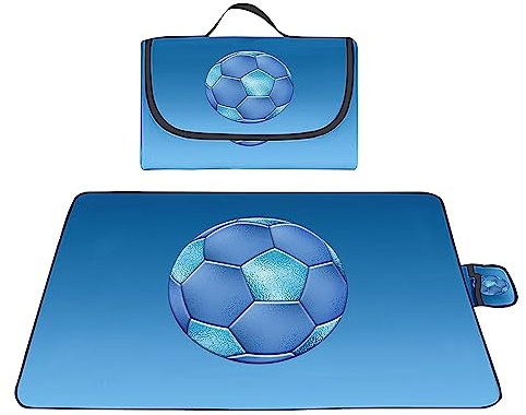 TengYuer Picknickdecke 180x200cm Stranddecke Wasserdicht Sandfrei Isoliert Faltbar Strandmatte mit Tragegriff Outdoor Campingdecke XXL für Camping Parks Strände Picknick Blau