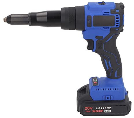 Herramienta de Remache Ciego Eléctrico, Kit de Pistola de Remache sin Escobillas de Alta Eficiencia Ahorro de Mano de Obra Completamente Automático 100‑240VAC para Remaches de