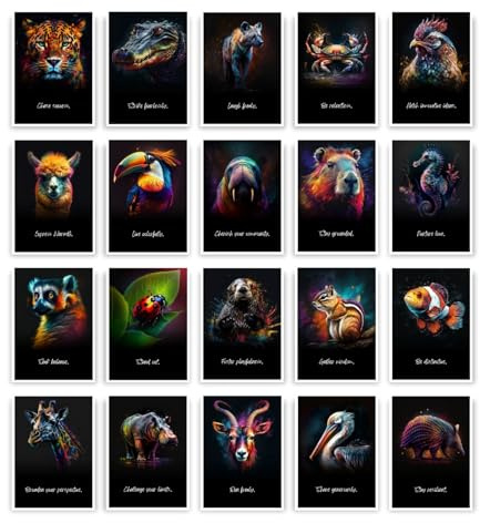 papeal metaFox Spirit Animals - 44 Daily Affirmation Art Postcards