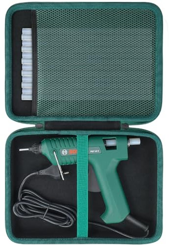 Aenllosi (Case Only) Hard Case Compatible with Bosch Home and Garden Glue Gun PKP 18 E/PKP 3.6 LI/AdvancedGlue 18V,Mesh Bag to Store Bosch Glue Sticks or Other Accessories, Black