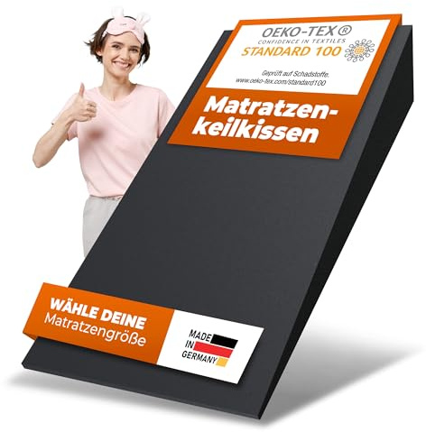 saarschaum • Keilkissen-Matratzenkeil • Orthopädische Keilmatratze zur Bettneigung • Erhöhungskeil für gesündere Schlafposition • Schräg schlafen • 80x200cm FSA 2750
