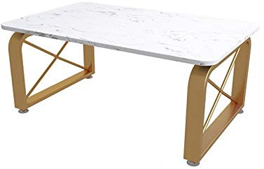 Exquisite Nachttische, Balkon-Beistelltisch, Couchtisch aus Metall mit künstlichem Marmor-Finish, Café-Schlafzimmer, Empfangsraum, Rezeption, 50/60/70/80 cm Korbtisch (Farbe: A, Größe: 80 x 50 x 30 cm