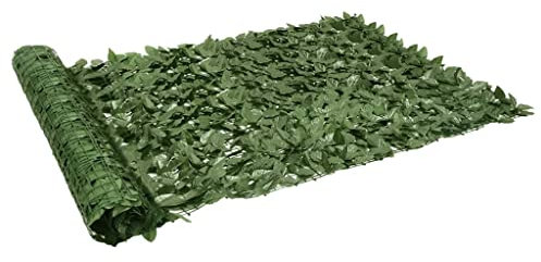 LAPOOH Balkon-Sichtschutz mit Dunkelgrünen Blättern 300x150 cm, Balkonsichtschutz, Windschutz Balkon, Windschutz Terrasse, Balkonverkleidung, Sichtschutz Garten - 3216424