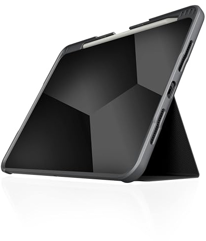 STM Goods Dux Plus Schutzhülle für iPad Pro 13 (2024) - M4, Schwarz | Military Standard Case mit Apple Pencil Pro Halterung, Wake/Sleep Funktion & wasserabweisendem Cover, Tablet Standfuß