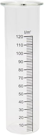 mucHome Regenmesser Ersatzglas mit Skala Niederschlagsmesser für Regenmesser Wassermengenmesser Wetterstationen in l/m² Ersatz Zylinder Messglas Glaszylinder