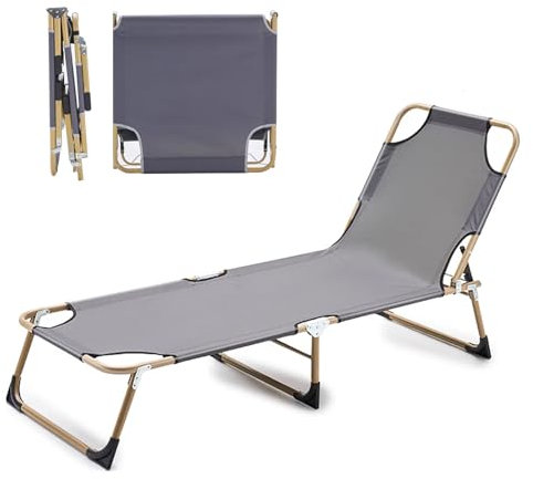 Feldbett Klappbar Extra Breit 1200D Oxford-Stoff Tragfähigkeit 250 kg, Klappbett Campingbett 4-stufige Verstellung der Rückenlehne, 192x72x28 cm