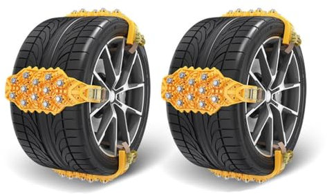 QSCGEBUJ Auto Schneeketten für Porsche 911 Turbo (991),Winter Reifen Notfall Anfahrhilfe rutschfest Langlebige Außendekoration Zubehör,A2-6 Pieces Yellow