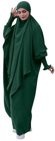 Bauzuoyo Gebetskleidung für Frauen Muslim Hijab Damen Kopftuch Abaya Lange Einfarbig Khimar Hijab, Dubai Nahen Osten Türkei Arabische Schal Tuch Hijab Weich Gemütlich Islamische Halstuch