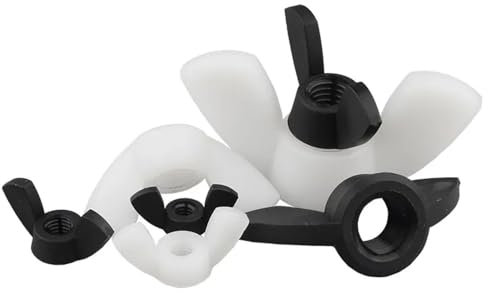 CTRSM Flügelmuttern, 10 Stück Flügelmuttern M3 M4 M5 M6 M8 M10 M12 Kunststoff-Flügelmuttern aus Kunststoff, handfest anziehen, um Schraubenmuttern zu passen(Black,M10 5pcs)