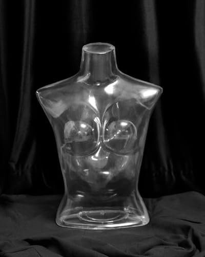 WhamtL Schaufensterpuppe Transparente Dessous-Schaufensterpuppe, Weibliche Schaufensterpuppe, Oberkörper, Halbes Modell aus Transparentem Kunststoff für Fotorequisiten/Einzelhandelsgeschäfte(Style 2)