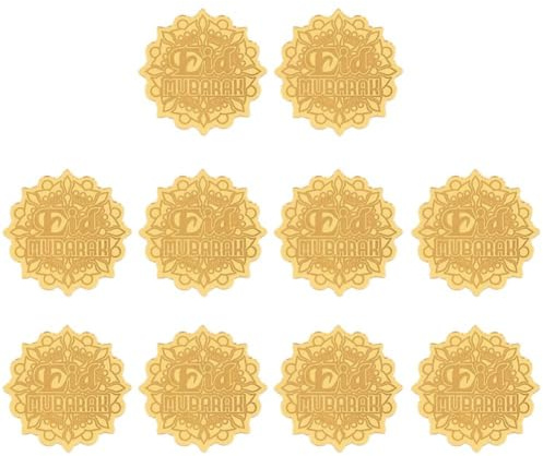 Casiler Eid Mubarak Cupcake Toppers, 10pcs Ramadan Party Cupcake Toppers, Ramadan Cupcake Toppers Acrylic Mirror Cake Topper