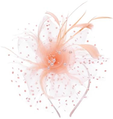 IYOU Sposa Matrimonio Cappello Fascinator Champagne Maglia Fiore Fascia capelli Fermaglio per Capelli Perla Cocktail Tè Party Accessori per Capelli per Donne