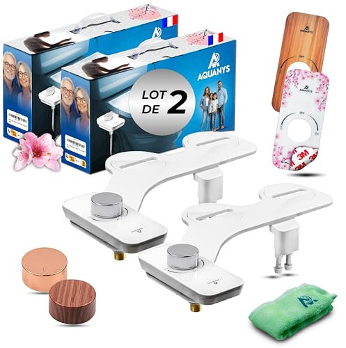 Lot de 2 Toilette Japonaise - Kit Complet WC Installation Facile - Marque Française - Personnalisable - Bidet Japonais Compact - Hygiénique, Ecologique, Economique - Douchette Moderne