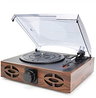 SGKOMN Giradischi in Vinile, Giradischi Bluetooth con Altoparlanti integrati e USB, Giradischi Vintage a Cinghia, 3 velocità per intrattenimento e Decorazione Domestica.