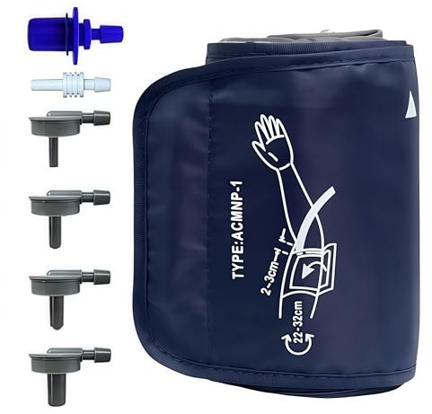 Brazalete de presión arterial de tamaño pequeño de 8.6 a 12.5 pulgadas, ajustable, portátil, compatible con otros monitores BP, brazalete de repuesto para brazos de niños y mujeres (azul marino)