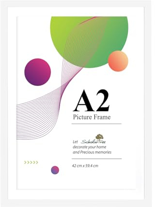 Scholartree A2 Bilderrahmen – 1 Packung weißer Fotorahmen, A2-Rahmen 42 x 59,4 cm