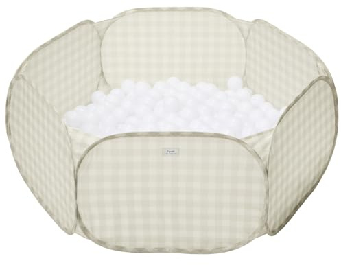 3 Sprouts - Piscina di Palline per Bambini - Piscina di Palline per Bambini di 3 Anni - Gioco da Interno (Palline Non Incluse) (Percalle Beige)