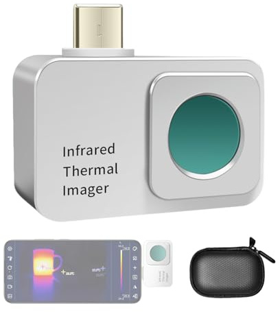 Wärmebildkamera HP-H2FB 256×192 IR-Auflösung Wärmebildkamera für Android Temperaturbereich 5 °F bis 1022 °F, ideal für HLK, Elektrik, Wärmebildkamera für Smartphones und Tablets, PC (nicht für iOS)