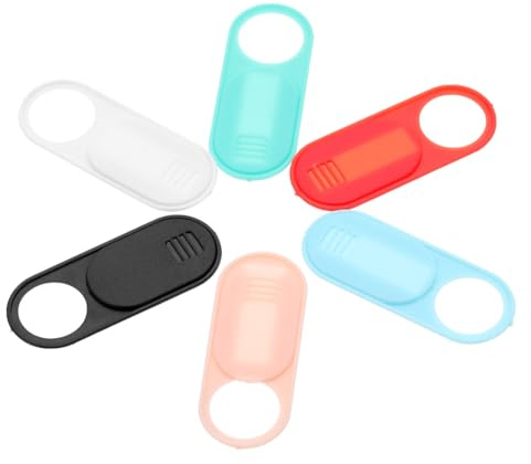 Mikikit Cache Webcam Coulissant Plastique 6 Pièces pour Ordinateur Portable Et Tablette Protection Confidentialité Adhésif Puissant Usage Bureau Maison Couleurs Assorties