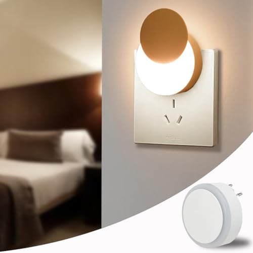 Wixzor Luce Notturna bambini, Luce Notturna con Sensore Crepuscolare Luminosità Regolabile in Modo Continuo Luci Notturne per Camera dei Bambini, Bagno, Corridoio, Cucina, Scale, Biancocaldo, 0.3w