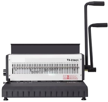 Bindegerät, A4 Papier Manuelle Draht Bindemaschine TD-2500R (Rund) Eisen Ring Bindemaschine Tisch Kalender Punch Maschine 300 Blätter Bindung
