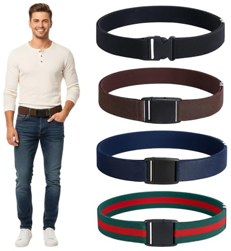 Kindergürtel Jungen, 4 Stück Einstellbare Gürtel Für Kinder, Verstellbare Kinder Gürtel Für Jungen Und Mädchen, Perfekt Für Schuluniformen, Jeans Und Besondere Anlässe, Schwarz, Braun, Dunkelblau, Rot