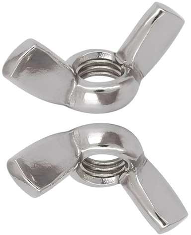 VELSIN 5 Stück Flügelmutter M12 - Hochwertige Schmetterlingsmutter Edelstahl Handfestiger Hand Schraub Flügelmuttern Wing Nut ideal für DIY Möbel Geräte Industrieanwendungen