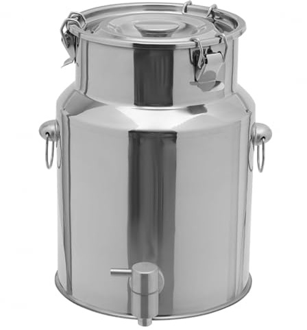 Bidone Acciaio Per Olio Da 30 Litri 201 Contenitore Inox Per Olio Distributore Di Bevande for Conservare Liquidi e Solidi,Capacity1-5L