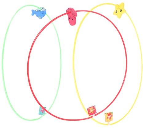 POPETPOP Lot de 3 Anneaux de Plongée 80 CM pour Garçon et Filles Jouets de Piscine Colorés en Plastique Solide Cerceaux D’Entraînement à la Plongée pour Jeux Aquatiques et Activités