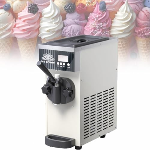 Commercial Soft Serve Ice Cream Machine, 4-5 Kg/H Yield, Lcd Panel, Auto Clean, for Restaurants & Dessert Shops Countertop Soft Serve Ice Cream Maker White