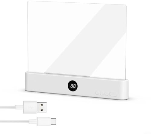 HEIBTENY Wiederaufladbare Smart-LED-Buchleuchte mit warmen, kühlen natürlichen Farbmodi, einstellbare Helligkeit, 1200 mAh Akku, Augenpflege-Technologie für Nachtlesen, tragbares Design (weiß)