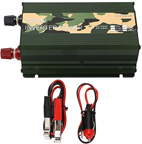 HPZIHUIT Convertitore di onda sinusoidale modificata per inverter di alimentazione per auto con ventola di raffreddamento per porta USB 3000 W CC 12 V a CA