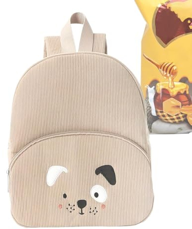 Süßer -Rucksack, bezaubernder Cartoon, 24 x 10 x 30 cm, Kindertasche mit | Reißverschluss, Polyester, Schülertasche, Schulrucksack mit einfachem Tragen, Kinderbedarf für Reisen und Ausflüge, hund