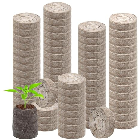 Terriccio per piante da interno,100 Pezzi Concime Organico per Piante | 30 mm terriccio di torba da propagazione,per Esterno, Ortaggi, Fiori, Alberi, Cactus, Orchidee, Bonsai, Monstera