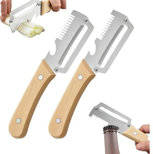 Pelador De Verduras Multifuncional, Pelador Multifuncional 3 En 1 Mejorado Con Abrebotellas Y Cortador De Cebollas Tiernas, Utensilio De Cocina Para El Día A Día Ideal Para Preparar Ensaladas