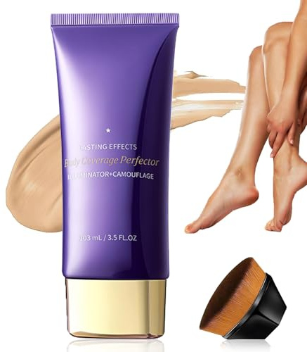 Fond de Teint Correcteur Waterproof pour le corps avec Pinceau,Maquillage pour les Jambes,Leg Makeup Tattoo & Leg Vein Cover up Makeup