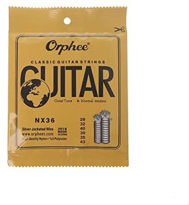 Corde per chitarra da concerto, in nylon e filo argentato, dure, tensione NX-35/36, corde per chitarra da concerto, acustica