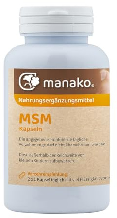 manako MSM (Methylsulfonylmethan) Kapseln, 120 Stück, Dose 84 g