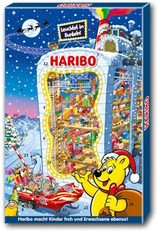HARIBO Adventskalender 2025 mit 24 Mini-Tüten (300g) | Gummibärchen, Fruchtgummi & Maoam | Süßigkeiten Weihnachtskalender für Kinder & Familien – bunte Überraschung bis Heiligabend