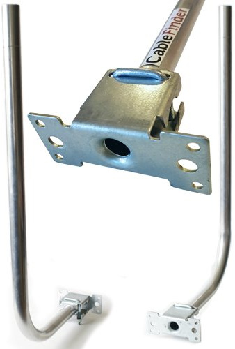 2' Aerial Pole & Bracket - L Shaped Fascia/Loft Mast TV DAB - Wall Mounting Kit - Loops