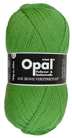 Opal Strumpfwolle Uni 6-Fach 150 gr. Farbe 7903 grasgrün