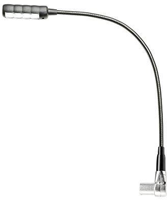 Adam Hall Stands SLED 1 ULTRA XLR 3 A - Gewinkelte 3-pol XLR Schwanenhalsleuchte mit 4 COB LEDs, Leselampe, schwarz