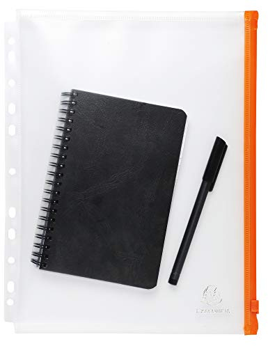 Exacompta 5 gelochte Zip-Hüllen orange Exactive Format A4 kristall